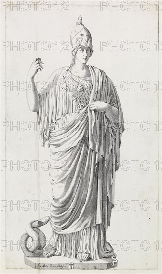 Una statua di Minerva vestits...con un serpe a piedi, Galleria givstiniana del marchese Vincenzo Givstiniani, Vaiani, Anna Maria