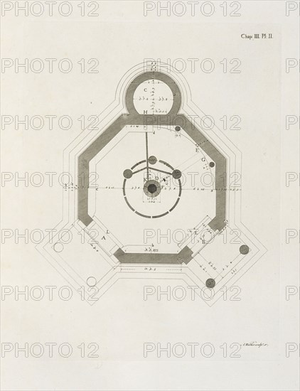 The plan of the Tower of the Winds, The antiquities of Athens, Revett, Nicholas, 1720-1804, Stuart, James, 1713-1788, Walker, A