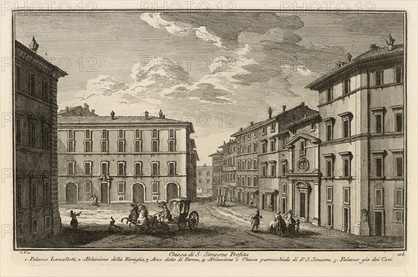 Chiesa di S. Simeone Profeta, Delle magnificenze di Roma antica e moderna, Vasi, Giuseppe, 1710-1782, Engraving, 1747-1761