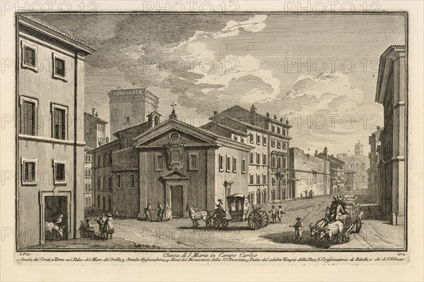 Chiesa di S. Maria in Campo Carleo, Delle magnificenze di Roma antica e moderna, Vasi, Giuseppe, 1710-1782, Engraving, 1747-1761