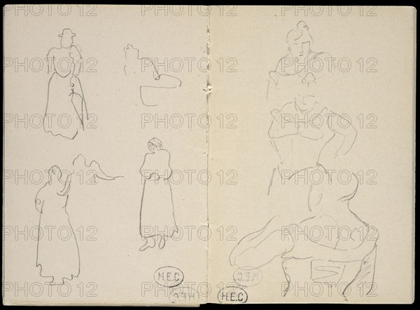 Studies of women, Edmond Cousturier papers, ca. 1890-1908, Cross, Henri-Edmond, 1856-1910, ca. 1890-1908