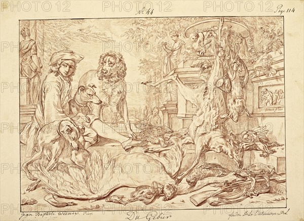 Catalogue raisonne et figure de ses tableaux, La Galerie Électorale de Düsseldorf, Pigage, Nicolas de, 1723-1796, Red crayon