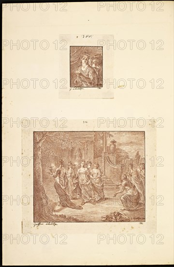 Catalogue raisonne et figure de ses tableaux, La Galerie Électorale de Düsseldorf, Pigage, Nicolas de, 1723-1796, Red crayon