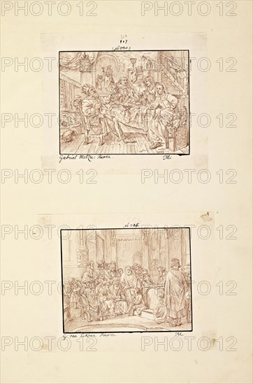 Catalogue raisonne et figure de ses tableaux, La Galerie Électorale de Düsseldorf, Pigage, Nicolas de, 1723-1796, Red crayon