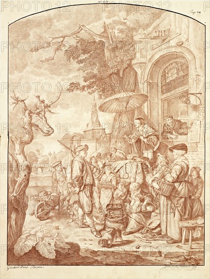 Catalogue raisonne et figure de ses tableaux, La Galerie Électorale de Düsseldorf, Pigage, Nicolas de, 1723-1796, Red crayon