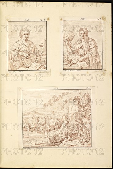 Catalogue raisonne et figure de ses tableaux, La Galerie Électorale de Düsseldorf, Pigage, Nicolas de, 1723-1796, Red crayon