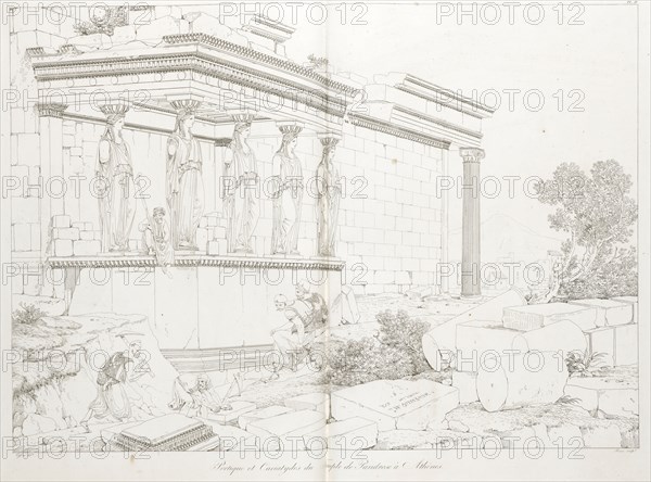 Portique et cariatydes due temple de pandrose a athenes, Grandes vues pittoresques des principaux sites et monumens de la Grèce