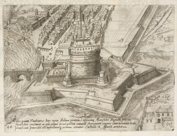 Castel Sant'Angelo, Vrbis Romae aedificiorvm illvstrivmqvae svpersvnt reliqviae, Dosio, Giovanni Antonio, 1533-ca. 1609, Etching