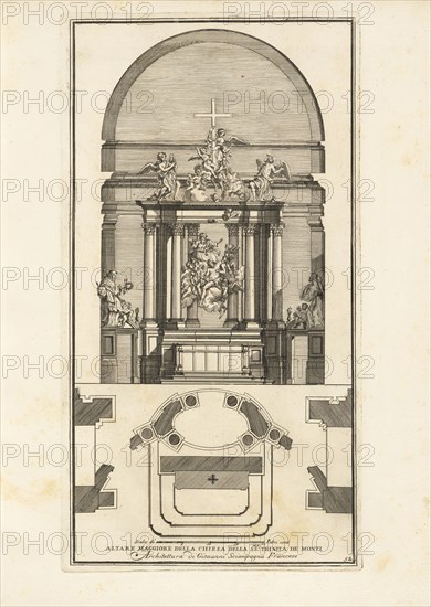 Altare maggiore della Chiesa della Ssma. Trinita de Monti, Stvdio d'architettvra civile sopra gli ornamenti di porte e finestre