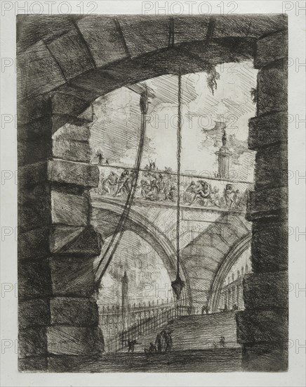 Invenzioni capric di carceri all'acqua forte, Piranesi, Giovanni Battista, 1720-1778, burnishing, scratching, black-and-white