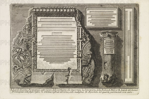 Lapide del primo frontespizio, Lettere di givstificazione, Piranesi, Giovanni Battista, 1720-1778, Etching, 1757