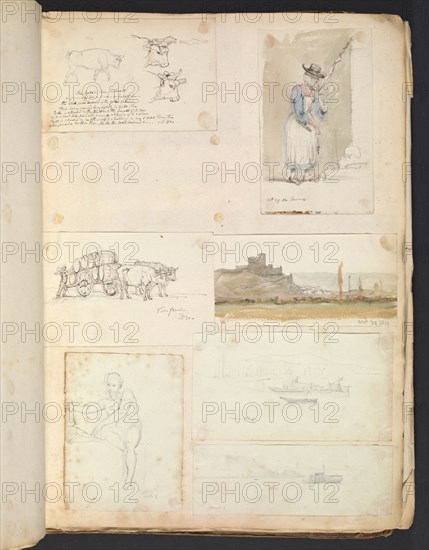 Sketches G. Hayter, Hayter, Sir George, 1792-1871, graphite, ink, watercolor, 1816