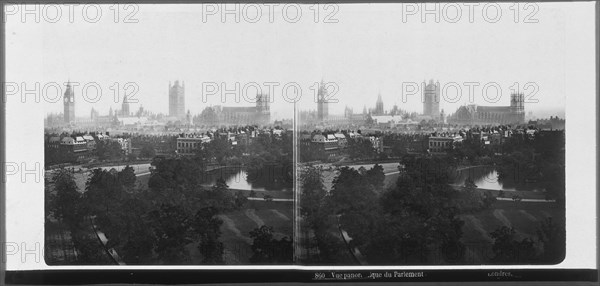 Londres, Vue panoramique du parlement, Londres, Nekes collection of optical devices, prints and games