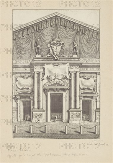 Decoration of the facade of San Lorenzo, Florence, Collection of festival prints, 1530-1887, Bartoli, Pietro Santi, 1635-1700