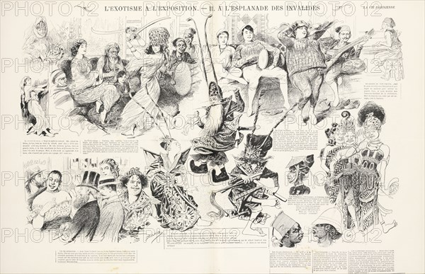 L'exotisme à l'exposition II. A l'esplanade des Invalides, Baudouin, Armand, Marcelin, Emile, 1825-1887, Rougeron, Vignerot