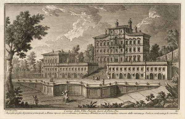 Casino della Villa Patrizi Fuori di Porta Pia, Delle magnificenze di Roma antica e moderna, Vasi, Giuseppe, 1710-1782, Engraving