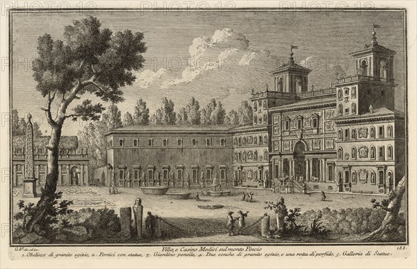 Villa, e Casino Medici sul monte Pincio, Delle magnificenze di Roma antica e moderna, Vasi, Giuseppe, 1710-1782, Engraving