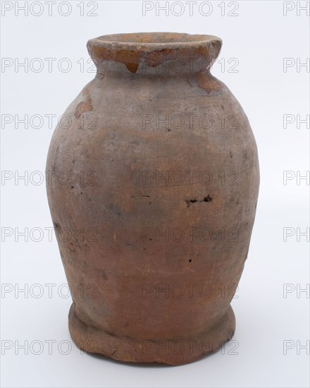 Pottery pot on stand, baluster shape, used in the sugar industry, sugar bowl pot holder soil find ceramic earthenware glaze lead