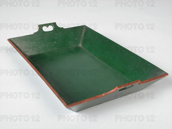 Te Poel, Green lacquered miniature mangle tray, mangle tray baking kitchenware miniature toy relaxing agent model wood paint