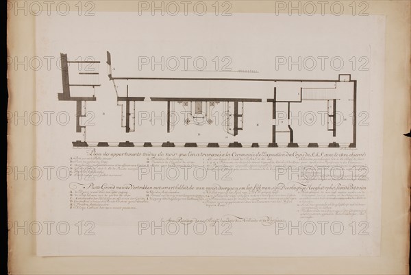 De Swart (artist), Map of the rooms around the parade bed of the corpse of Willem Karel Hendrik Friso (Willem IV)