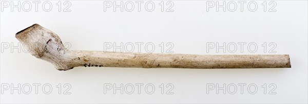 Clay pipe with star as heel mark, clay pipe smoking equipment smoking ground find ceramics pottery, pressed finished baked Clay