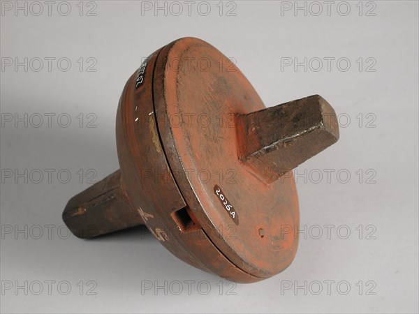 Two-piece bronze mold for lid of jug, cast molding tool tools base metal bronze, cast turned Two-piece bronze mold