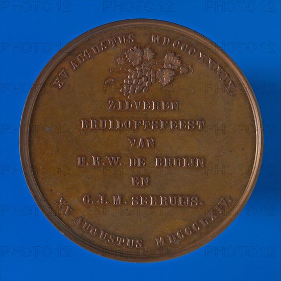 J.P.M. Menger, Medal at the silver wedding feast of H.R.W. De Bruijn (wine buyer in Rotterdam) and C.J.M. Serruijs on August 15