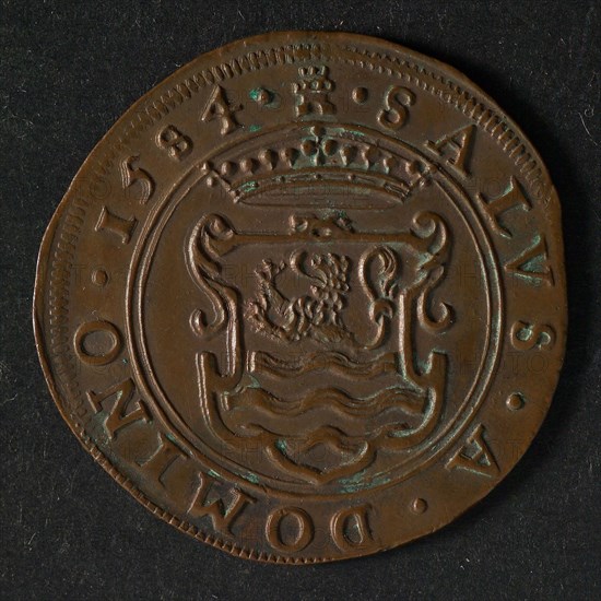 Medal on the courageous behavior of the States of Zeeland after the murder of the Prince of Orange, jeton utility medal penny