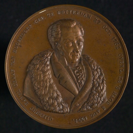 David van der Kellen sr., Medal on the death of Gijsbert Karel Graaf van Hogendorp (1762-1834), death certificate medal figure