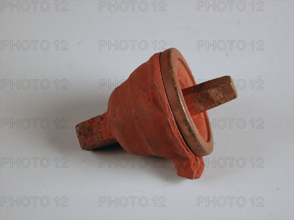 Two-piece bronze mold for lid of jug, cast molding tool tools base metal bronze, cast turned Two-piece bronze mold for casting