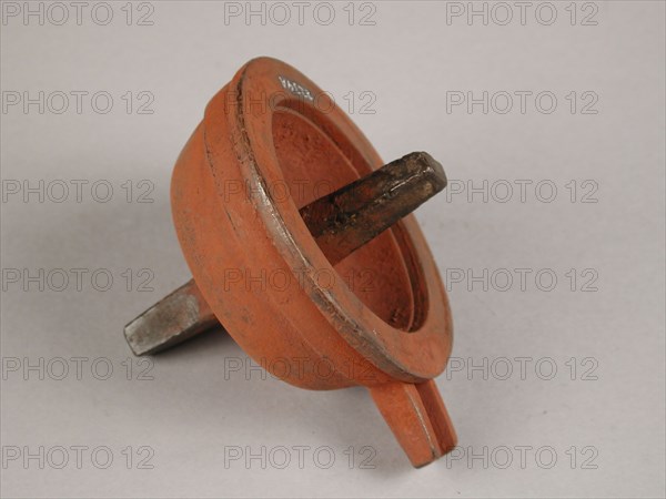 Two-piece bronze mold for dish, mold casting tool tools base metal bronze, cast turned Two-piece bronze mold for pouring bowl