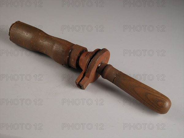 Two-piece bronze mold for possibly candle extinguisher, cast molding tools tools base metal bronze wood iron, cast turned