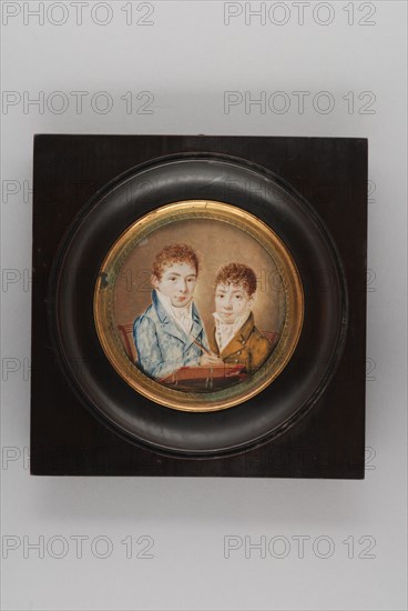 Portrait miniature by Johannes Oudemans Havelaar and Louis Jacob Havelaar, portrait miniature painting footage wood glass metal