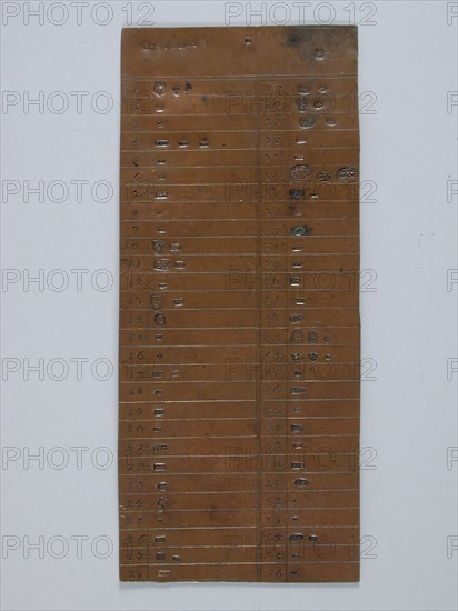 Brass inscription plate from Rotterdam, Insulation plate copper, On an inset plate, inspectors store silver marks for inspection