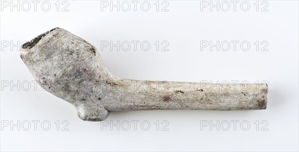 Clay pipe, marked, with smooth handle, clay pipe smoking equipment smoke floor foundry pottery, pressed finished baked Clay pipe
