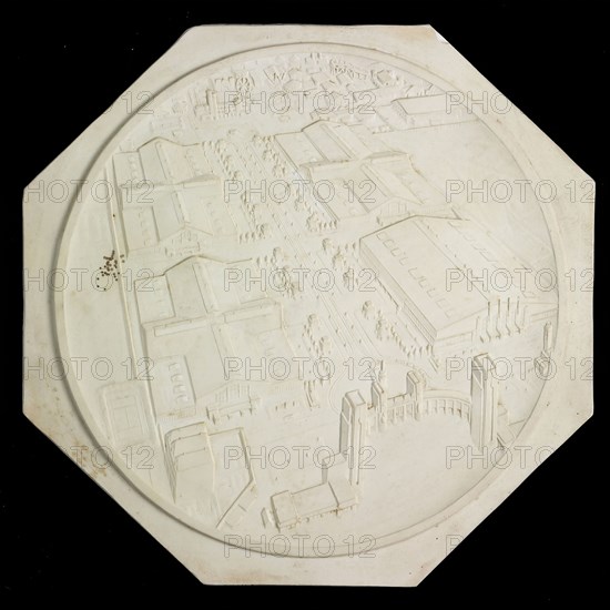 Leendert Bolle, Model for medal Nenijto (Dutch Nijverheids Tentoonstelling) in Rotterdam, embossed model plaster, Overview