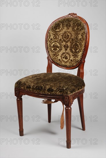 Mahogany Louis Seize medallion chair, medallion chair seat furniture furniture interior design wood mahogany velvet metal