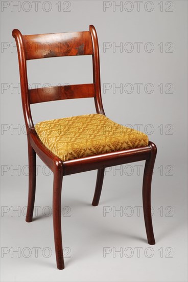 Mahogany Biedermeier chair, chair furniture furniture interior design wood mahogany velvet, Two mahogany Biedermeier chairs