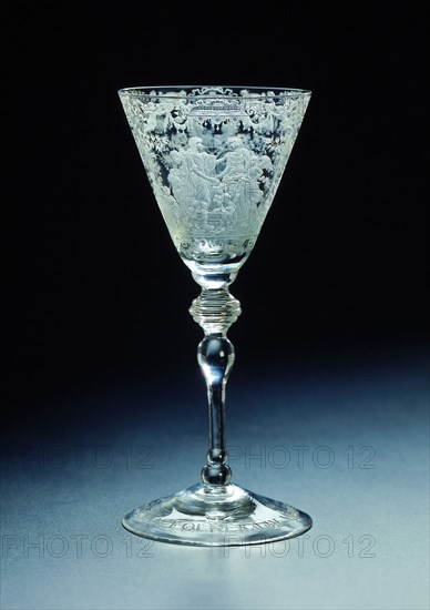 meester van het Vingerhoedglas (engraving), Goblet engraved on the occasion of the marriage Herman Vingerhoed and Maria