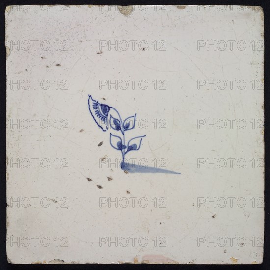 Flower tiling, flowering plant, blue decor on white ground, no corner filling, wall tile tile sculpture ceramic earthenware