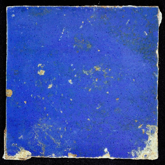 Plain blue floor tile or wall tile, wall tile? floor tile? tile images ceramic earthenware glaze tin glaze, in form made baked