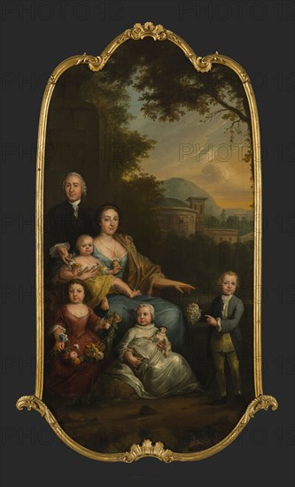 atelier Van Nijmegen?, Portrait of the Hoffmann family, chimney piece portrait painting material canvas oil painting canvas