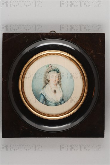 Portrait miniature by Hester van Hogendorp-Clifford, portrait miniature painting footage gold wood ivory paint watercolor