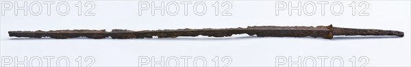 Remaining blade of ornamental weighing, blade epee part soil find iron metal, Long narrow tapering blade triangular in cross