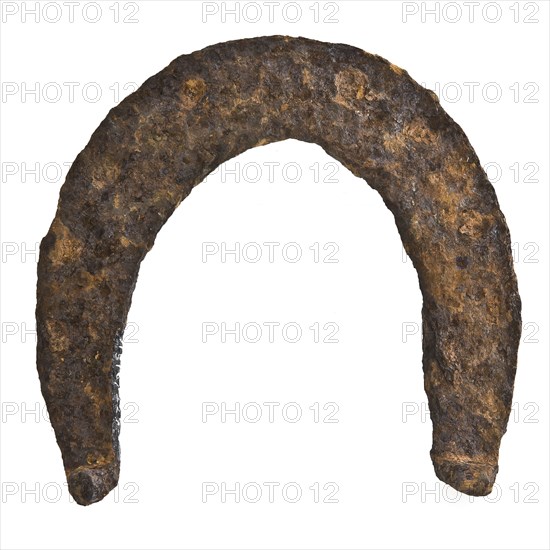 Horseshoe, horseshoe herd ground find iron metal, Horseshoe with wide flat (thin) sole archeology Rotterdam railroad tunnel