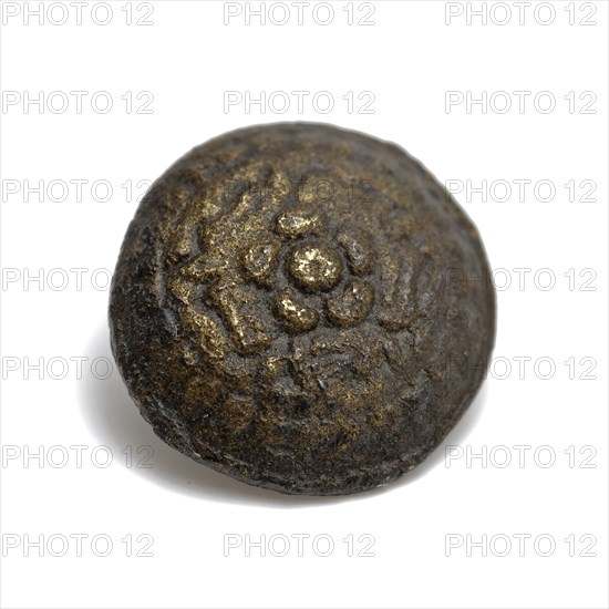 Brass button with flower embossed, knot clothing accessory clothing ...