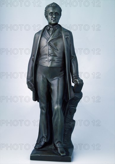 Johan Theodore Stracké, Statuette of poet and merchant Hendrik Tollens (Rotterdam 1780 - Rijswijk 1856), sculpture sculpture