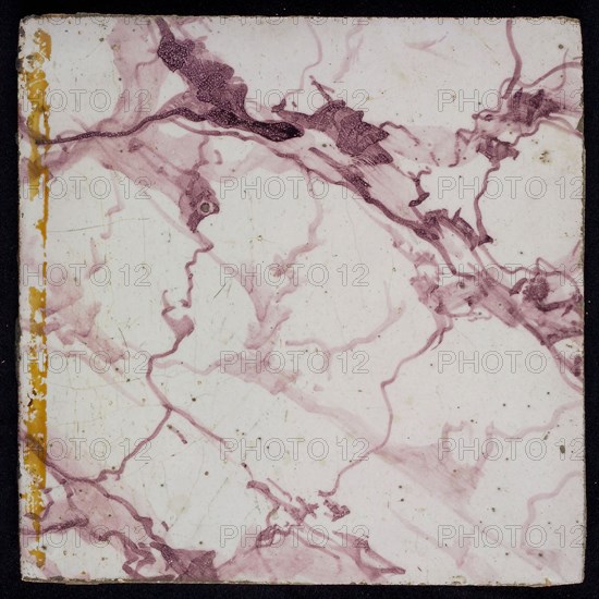 Square dark purple marbled tile, veined with large spots, brown pottery, border tile wall tile tile sculpture ceramic