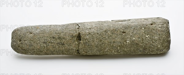 Gray whetstone, little tapered in shape and oval cross-section, whetstone sharpening stone tool kit earth found stone shale