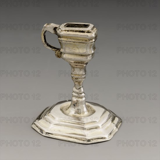 Silversmith: Jan Borduur, Silver miniature candlestick, candlestick candle holder doll toy miniature model silver, molded gold